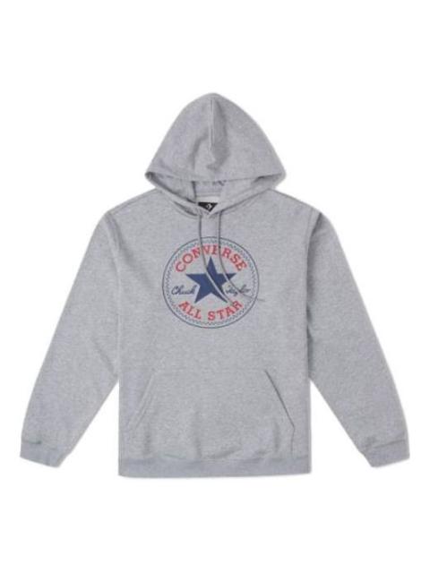 Converse Go-To All Star Patch Standard-Fit Fleece Pullover Hoodie 'Grey' 10025469-A03