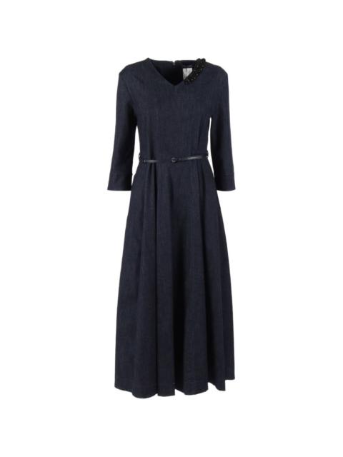 Abito Vela beaded V-neck dress