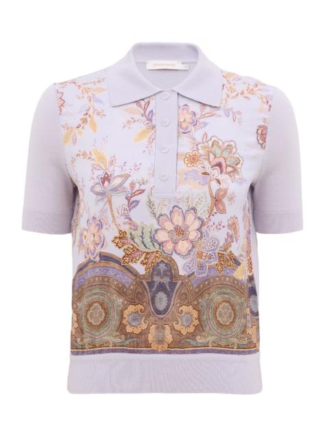 LUNA PRINTED SILK POLO