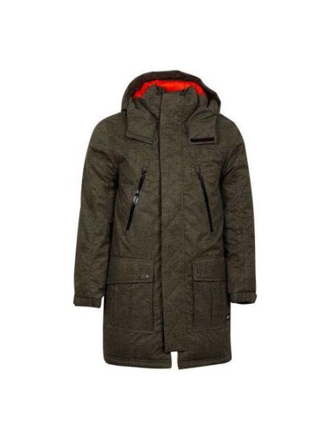 Converse Mid-length Printed Sideline Down Jacket 'Olive Green' 10007260-A01