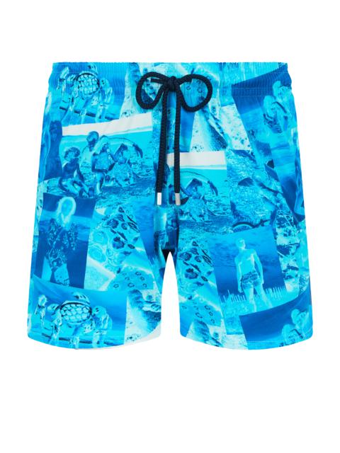 Men Stretch Swim Trunks Patchwork Shooting