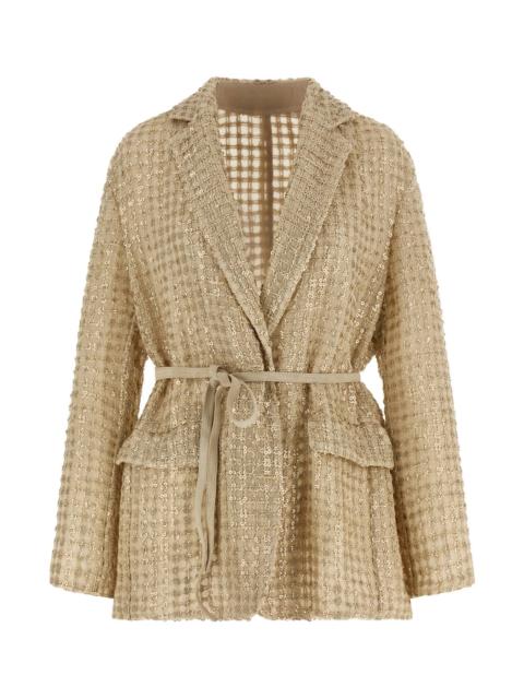 'Dazzling Net Embroidery' organza blazer