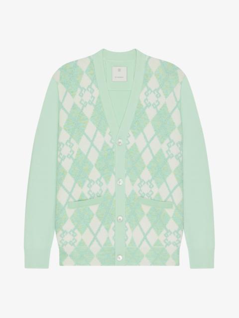 CARDIGAN IN MONOGRAM 72 ARGYLE WOOL