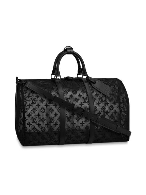 Louis Vuitton Keepall Bandouliere Monogram Mesh 50 Black