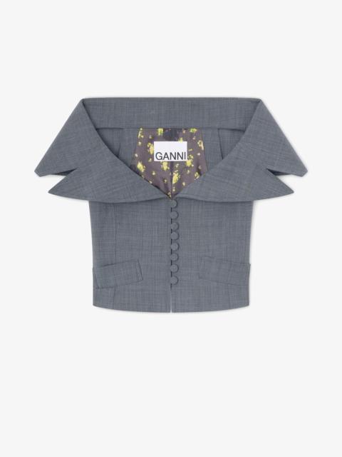 VEST IN GREY WOOL MELANGE
