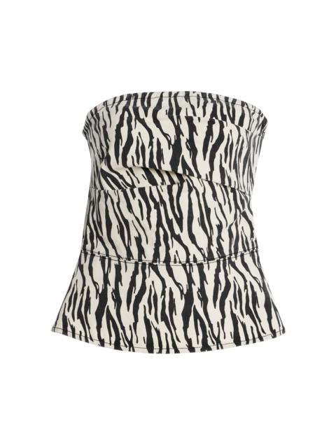 Printed Denim Top black/white