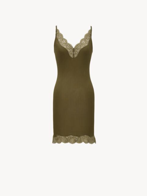 LACED SLIP DRESS IN SILK JERSEY