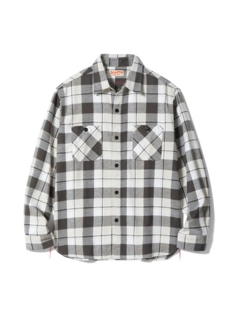 SC29558 Twill Check Work Shirt Off White