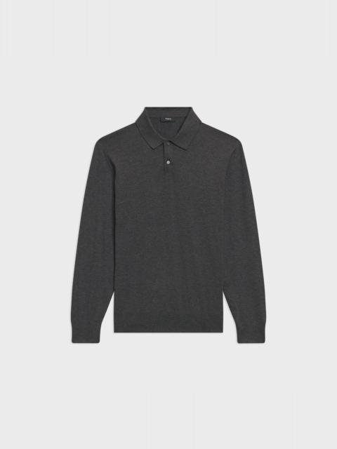 Goris Long-Sleeve Polo Shirt in Light Bilen
