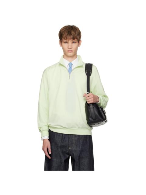 Green Light Wool Sweat Half Zip Sweatshirt