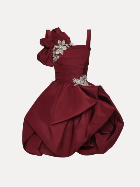 BROOCH EMBROIDERED COCKTAIL SLEEVELESS DRESS