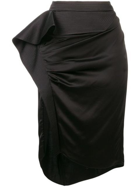 asymmetric draped skirt