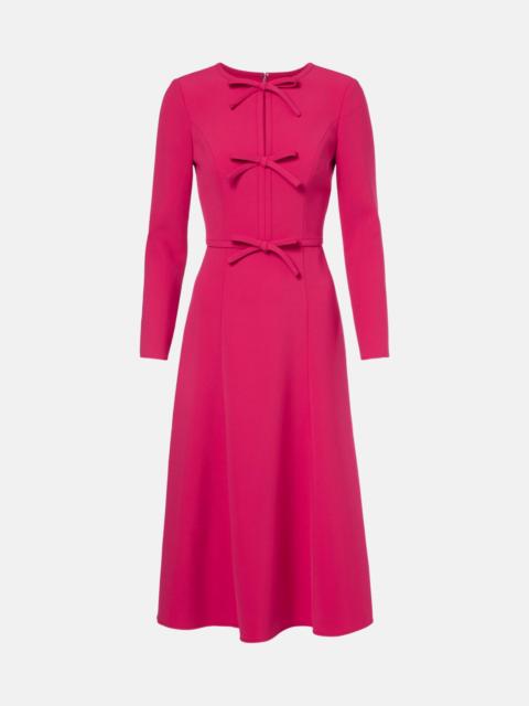 Bow-detail crêpe midi dress