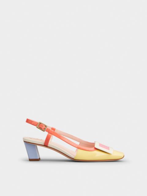 Belle Vivier Covered Buckle Slingback Pumps in Patent Leather