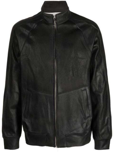 high-neck zipped bomber jacket