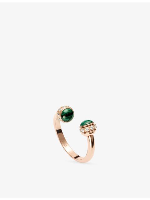 Possession 18ct Rose-Gold, Malachite And 0.21ct Brilliant-Cut Ring