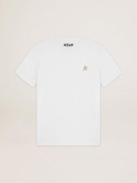 White Star Collection T-shirt with star in gold glitter on the front