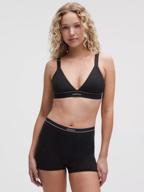 Stretch Cotton Ribbed Logo Bralette *B/C Cup