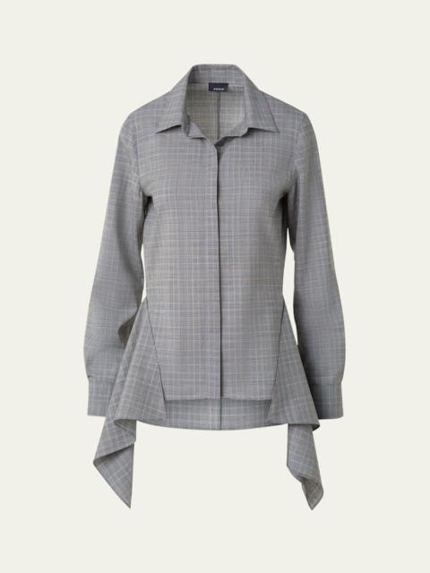 Prince of Wales Check Cool Wool Blouse