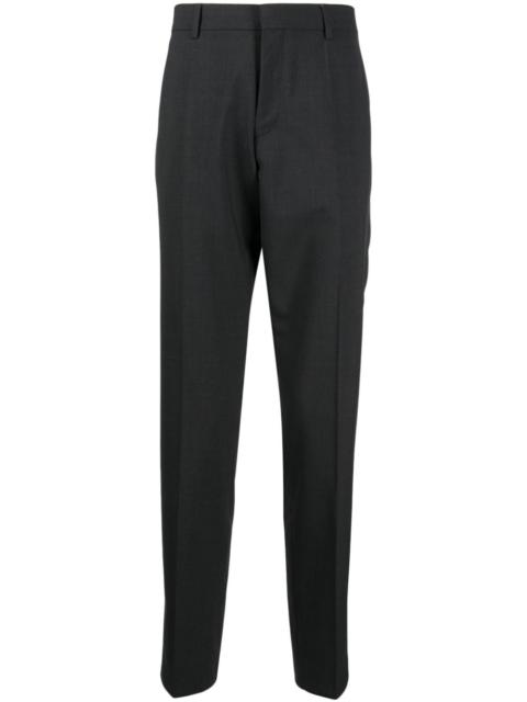 slim-cut mid-rise trousers