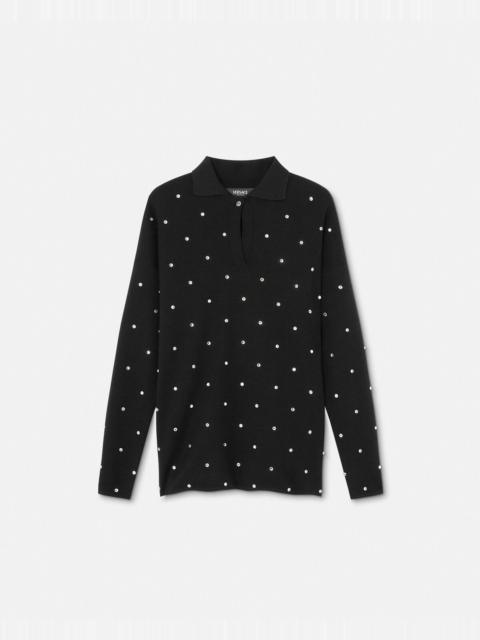 Cielo Stellato Wool Knit Polo Sweater