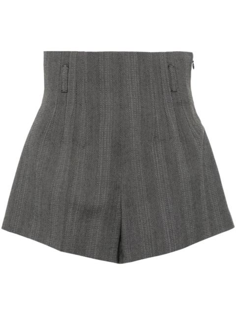 wool pleated shorts