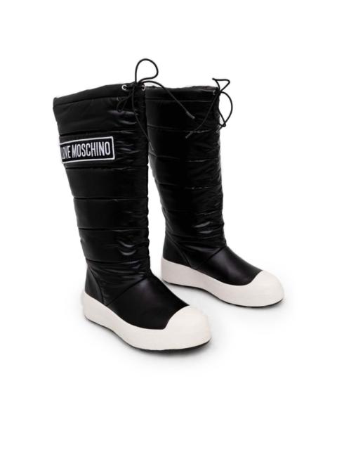 quilted logo-plaque snow boots
