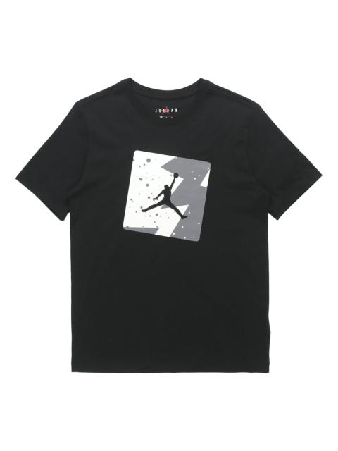 Air Jordan Poolside Chest Printing Short Sleeve Black CJ6245-010