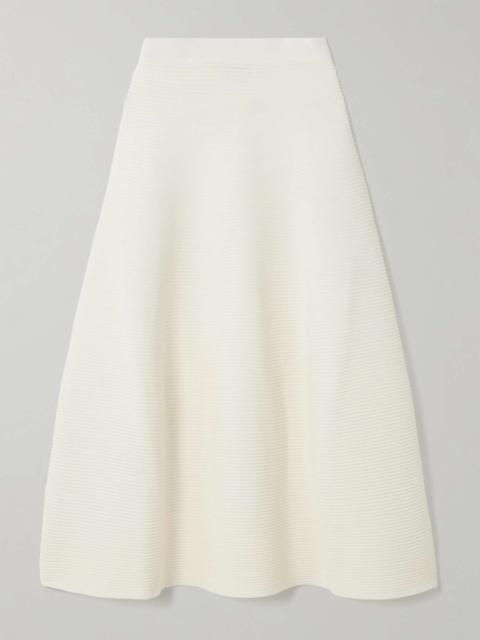 Jennifer ribbed-knit midi skirt