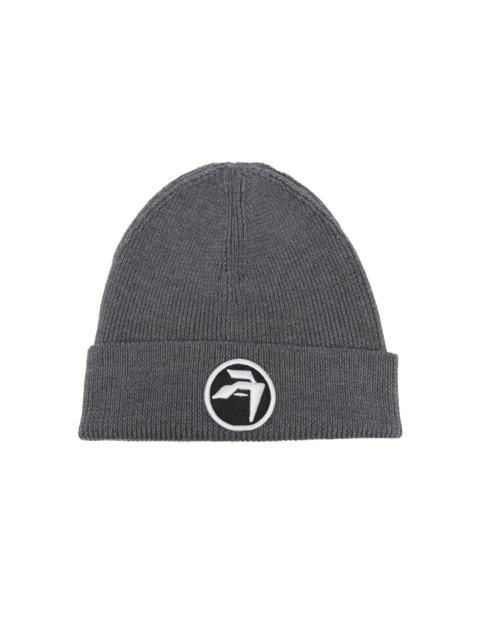 logo-embroidered knitted beanie
