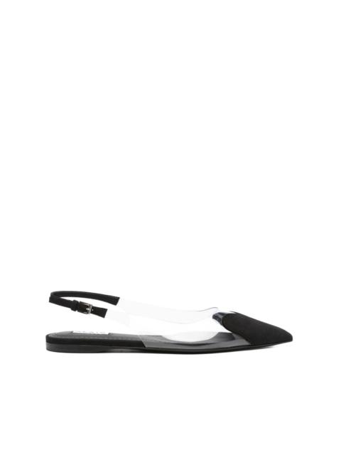 slingback pointed-toe ballet flats