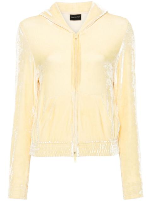 Women's Bb Paris Strass Zip-up Hoodie Fitted in Cream