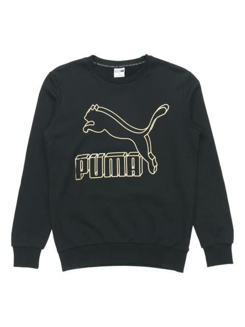 PUMA Classics logo Sweater 'Black Yellow' 595892-56