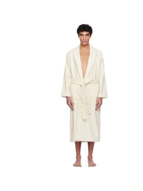 Off-White & Beige Terry Classic Bathrobe