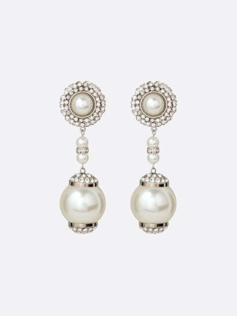 PEARL AND CRYSTAL EARRINGS WITH PENDANT