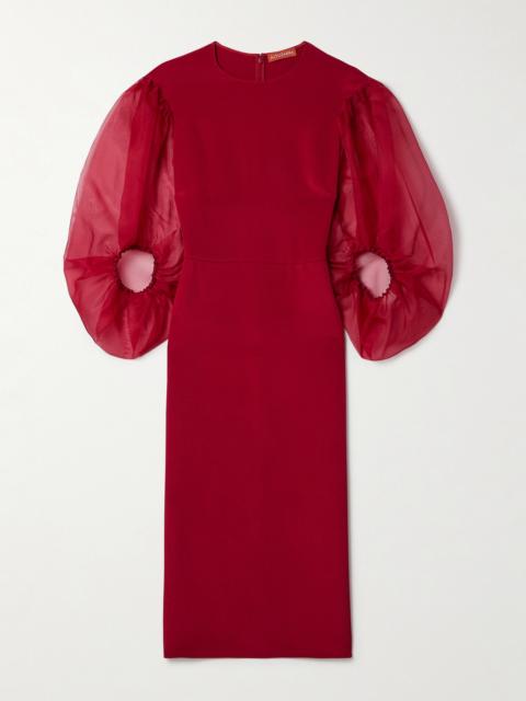 Danielle Silk-cady And Organza Midi Dress