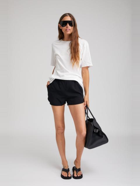 BLACK CREPE DOLPHIN SHORTS