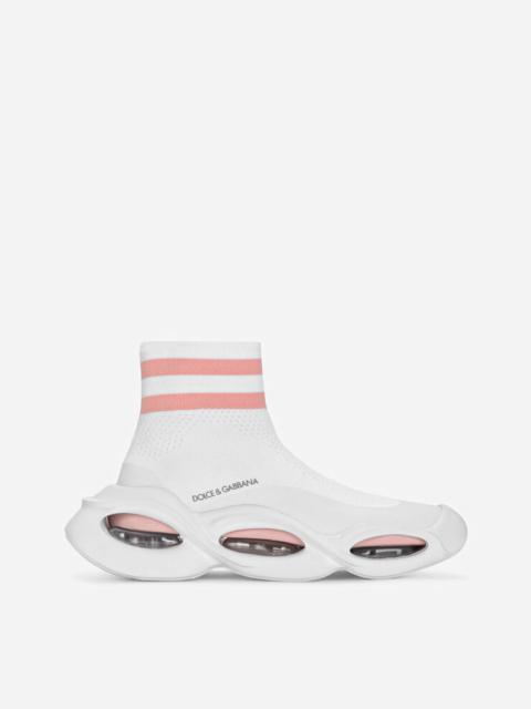 Stretch mesh Wave mid-top sneakers