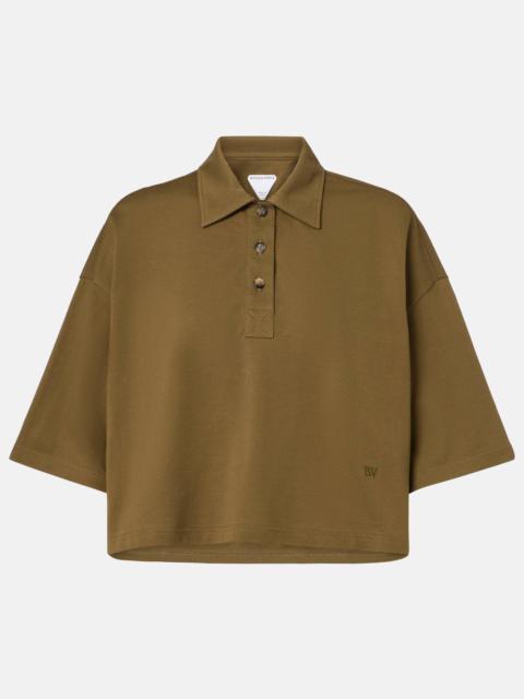 Cropped cotton polo shirt