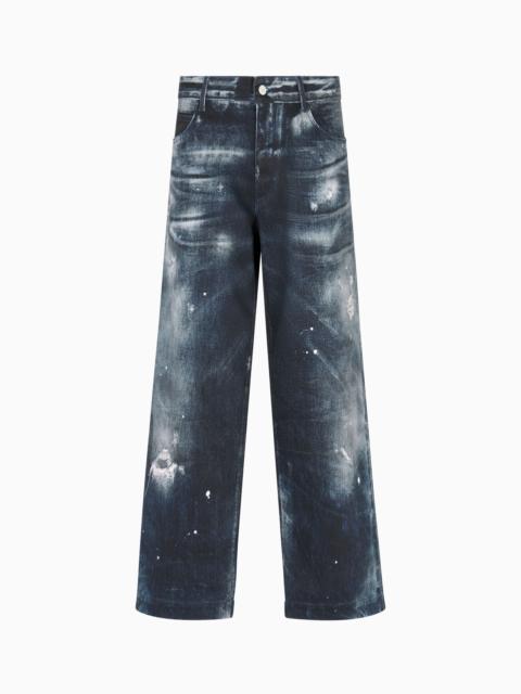 NEW YORK CAPSULE COLLECTION JEANS IN PRINTED ORGANIC DRILL