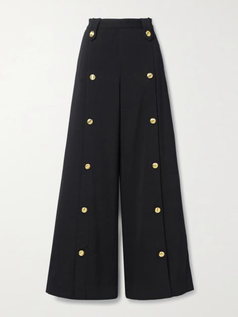 Wool-blend Twill Wide-leg Pants
