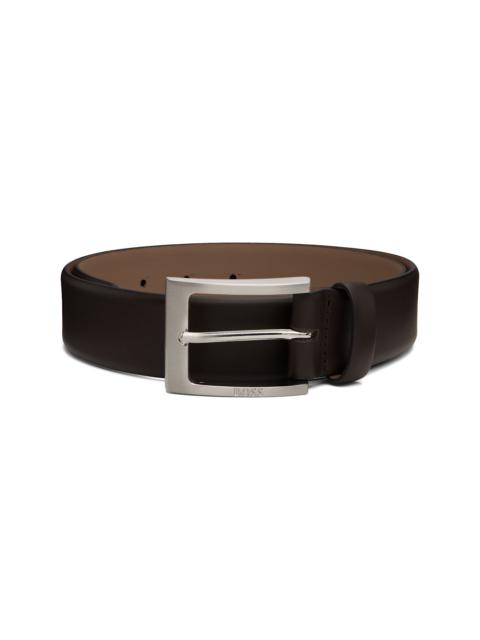 Brown Nappa-Leather Pin-Buckle Belt
