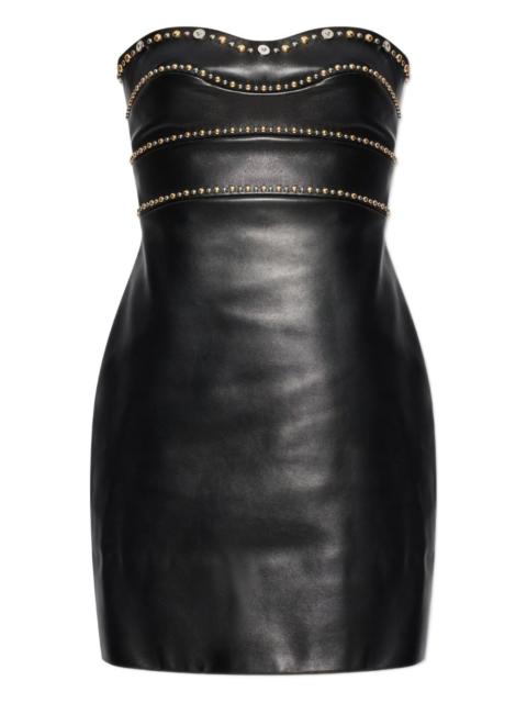 studded-embellishment mini dress