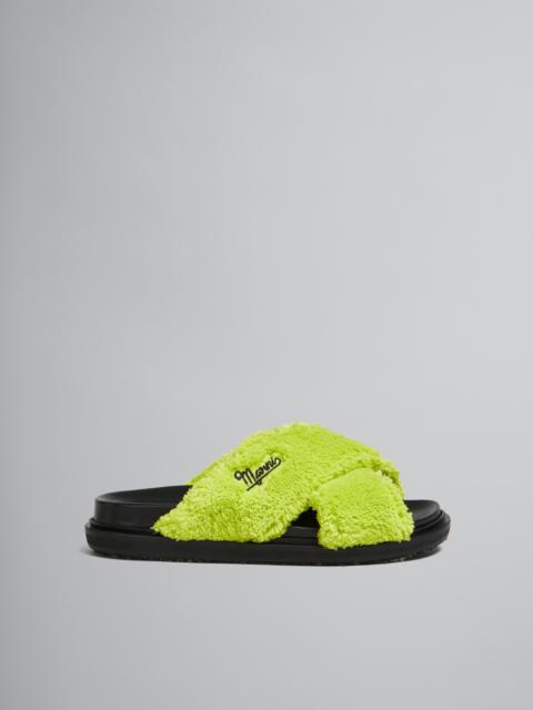 GREEN TERRY SLIDE SANDAL