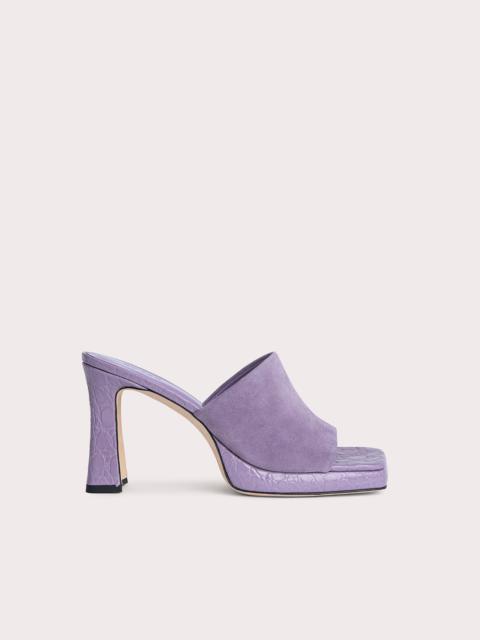 Beliz Purple Haze Croco and Suede Leather