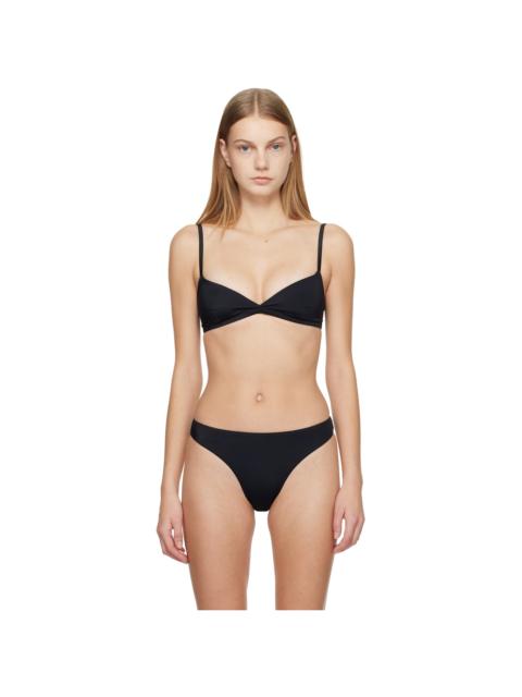 Black Tri Crop Bikini Top