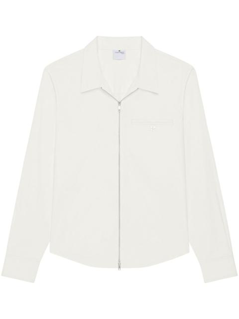 zipped poplin shirt