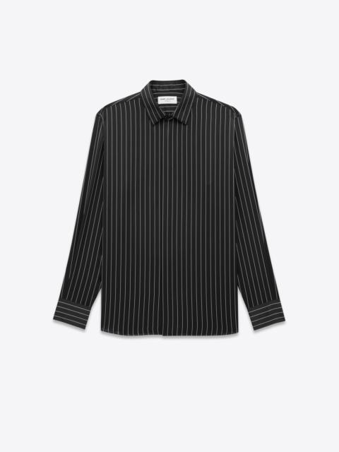 shirt in striped silk satin