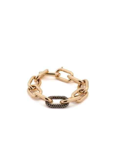 Pave Link Bracelet in 18K Yellow Gold & Black Diamonds (Classic Links)