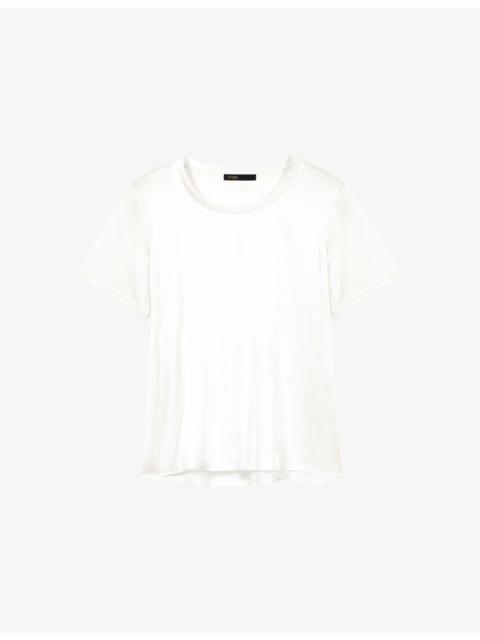 Short-Sleeved Stretch-Silk Top